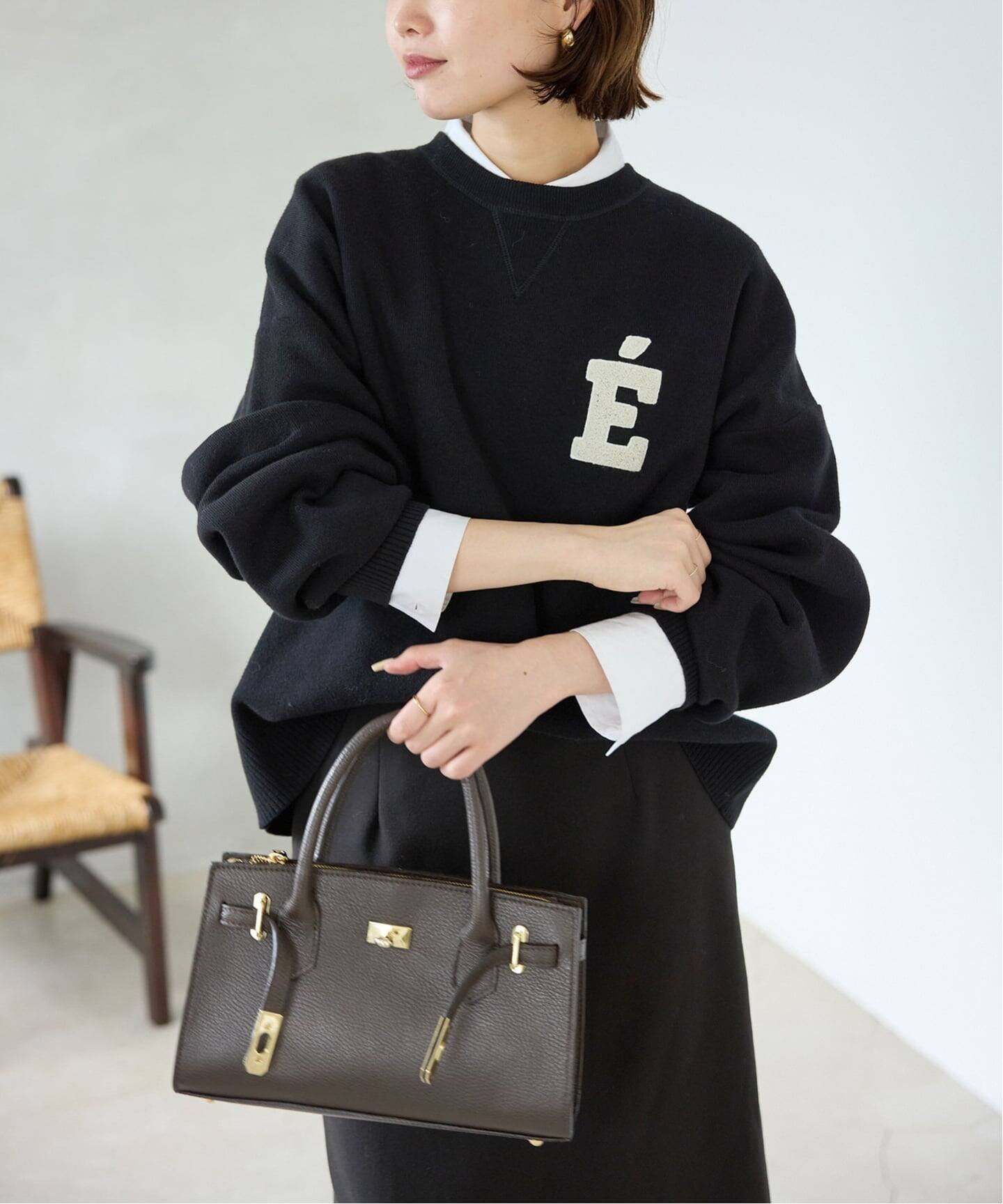 【スローブ イエナ/SLOBE IENA】の《WEB限定カラー有り/追加3》サガラ刺繍スウェットライクニット インテリア・キッズ・メンズ・レディースファッション・服の通販 founy(ファニー) 　ファッション　Fashion　レディースファッション　Fashion for Women　トップス・カットソー　Cut & Sew Tops　ニット　Knit Tops & Sweaters　レディースパーカー・カジュアルフーディー　Casual Hoodies & Sweatshirts　スウェット・クルーネックトップス　Sweatshirts & Crewnecks / Relaxed Fit Sweat Tops　アメリカン　American Style　カーディガン　Cardigan, Knitwear　切替　Switching, Contrast Panel　シンプル　Simple, Minimal　スウェット / スエット　Sweatshirt, Sweatwear　スラックス　Slacks, Dress Pants　ダブル　Double, Double-Breasted　デニム　Denim, Jeans Material　フェイス　Face, Facial Design　ワンポイント　One Point, Statement Accent　2025年　2025　2025-2026秋冬・A/W　Autumn/Winter 2025–26 AW25–26　ブラック|ID: prp329100004779883 ipo3291000000035143003