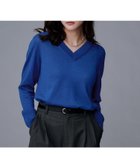 【アンタイトル/UNTITLED】の【洗える/きれいめ】Vネックプルオーバーニット ブルー|ID: prp329100004779897 ipo3291000000034672973