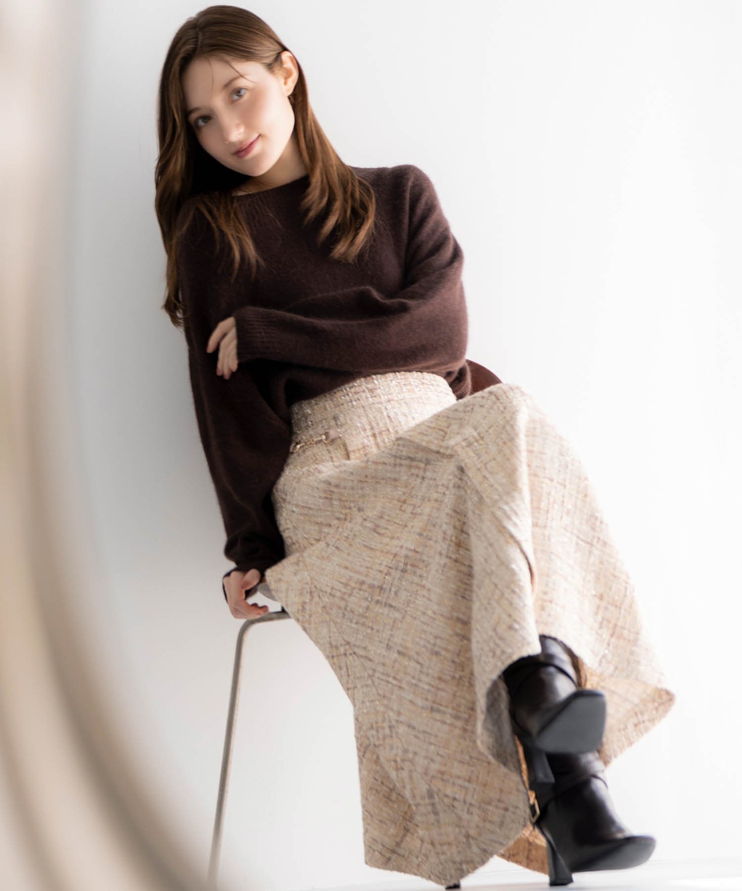 【ノエラ/Noela】のツイードラップスカート インテリア・キッズ・メンズ・レディースファッション・服の通販 founy(ファニー) 　ファッション　Fashion　レディースファッション　Fashion for Women　スカート　Skirts　ツイード　Twill, Twill Weave　フェミニン　Feminine, Girly　フレア　Flare, Flared　ポケット　Pocket, Pocket Detail　ラップ　Wrap, Wrap Design　エレガント 上品　Elegant　定番　Standard, Basic Item　ベージュ|ID: prp329100004780296 ipo3291000000034678086