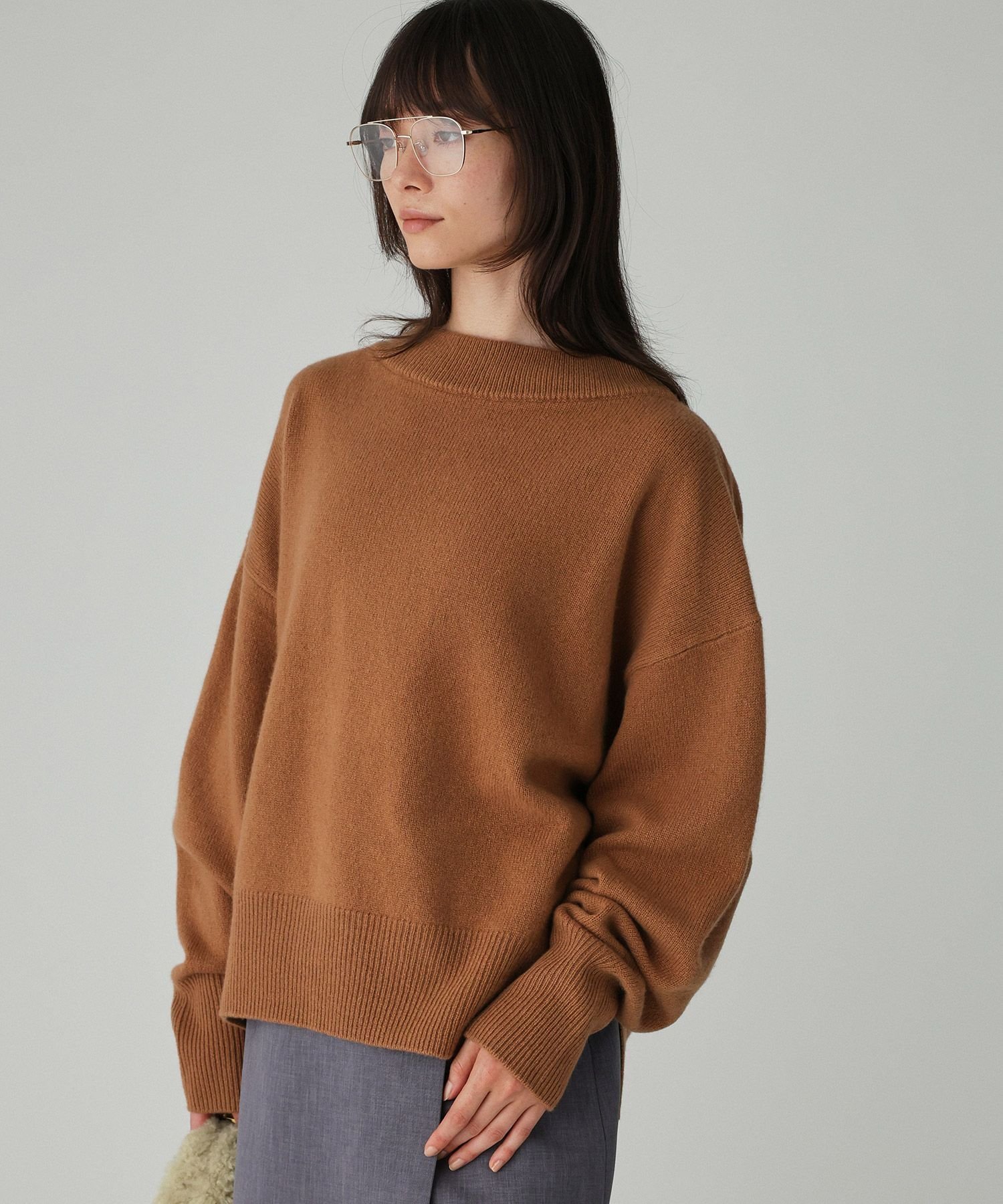 【バビロン/BABYLONE / KIDS】のウールカシミアボトルネックプルオーバー インテリア・キッズ・メンズ・レディースファッション・服の通販 founy(ファニー) 　ファッション　Fashion　キッズファッション　Fashion for Kids　トップス・カットソー　Cut & Sew Tops　ショルダー　Shoulder, Shoulder Strap　ドロップ　Drop Shoulder, Dropped Style　フェミニン　Feminine, Girly　ボトルネック　Bottle Neck, Mock Neck　リラックス　Relax, Relaxed Fit　再入荷　Restock / Back in Stock　エレガント 上品　Elegant　キャメル54|ID: prp329100004780320 ipo3291000000034720159