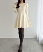 【ジュノア/JUNOAH】のCENEA オフショル風スクエアネックミニニットワンピ アイボリー|ID: prp329100004780337 ipo3291000000035121648