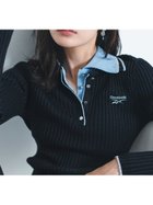 【フレイ アイディー/FRAY I.D】の【Reebok× FRAY I.D】ラメリブポロカラーニット 人気、トレンドファッション・服の通販 founy(ファニー) ファッション Fashion レディースファッション Fashion for Women トップス・カットソー Cut & Sew Tops ニット Knit Tops & Sweaters コラボ Collaboration, Collab コンパクト Compact, Small Size スタイリッシュ Stylish, Fashionable スポーツ Sports, Activewear スマート Smart, Elegant リブニット Rib Knit, Ribbed Knit thumbnail BLK[009]|ID: prp329100004780351 ipo3291000000034721736