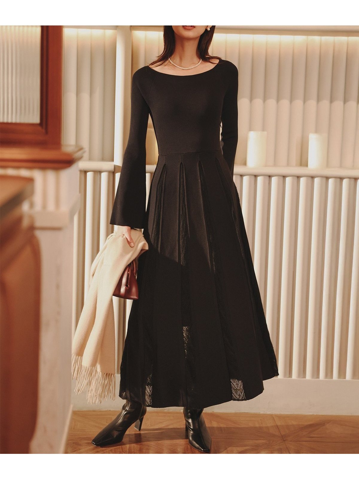 【アニュアンス/anuans】のモヘアプリーツニットワンピース 人気、トレンドファッション・服の通販 founy(ファニー) ファッション Fashion レディースファッション Fashion for Women ワンピース Dresses ニットワンピース Knit Dresses オケージョン Occasion Wear シンプル Simple, Minimal スリーブ Sleeve, Long Sleeve / Short Sleeve デコルテ Décolleté, Neckline フレア Flare, Flared プリーツ Pleats, Pleated ホリデーシーズン Holiday Season レース Lace, Lace Fabric エレガント 上品 Elegant 冬 Winter / This Winter 透かし Cut-Out, Lacework other-1|ID: prp329100004780376 ipo3291000000034679814