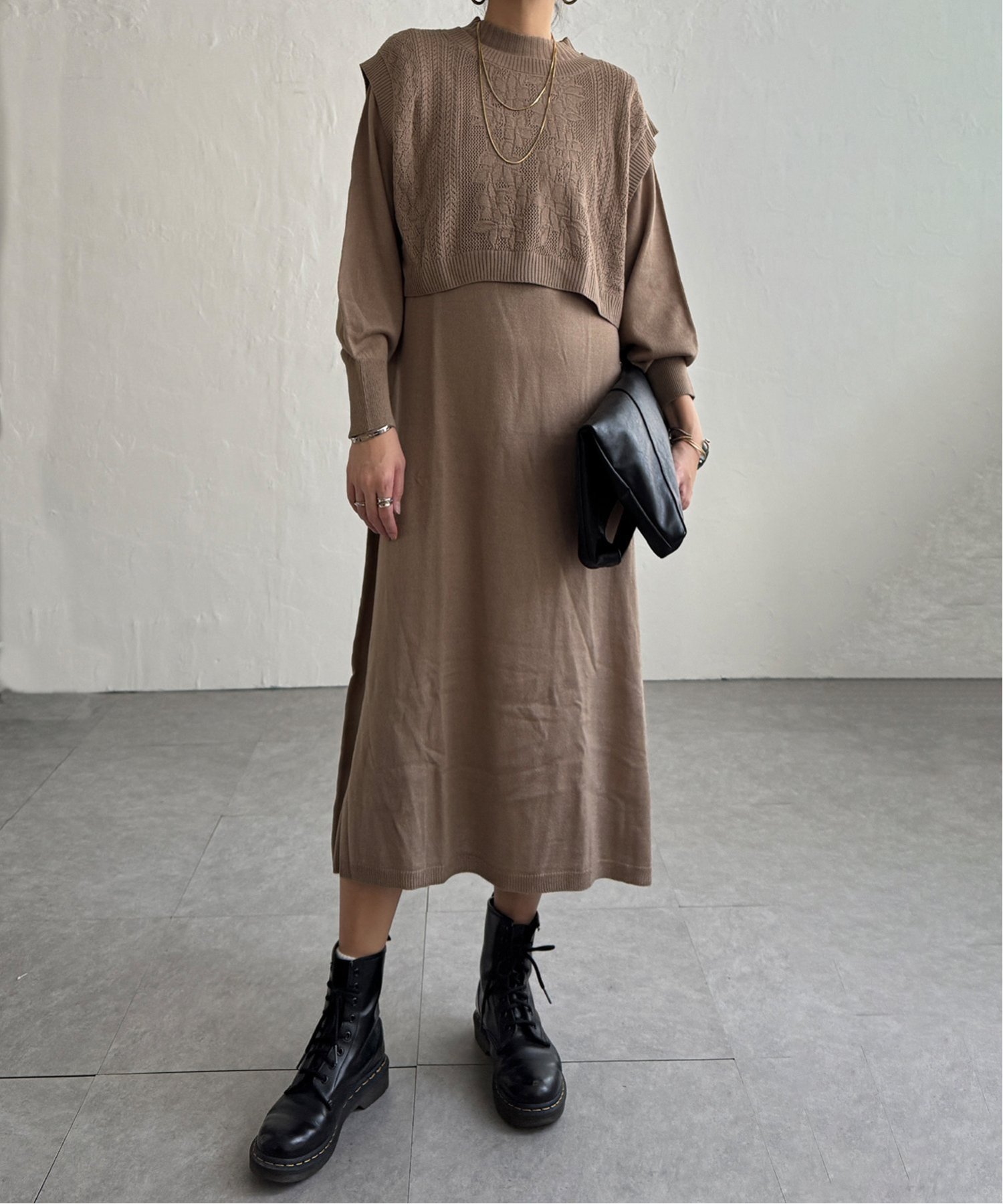 【エルビーシー/LBC】のニットベストワンピセット インテリア・キッズ・メンズ・レディースファッション・服の通販 founy(ファニー) ファッション Fashion レディースファッション Fashion for Women アウター Coat / Outerwear Collection スリーブ Sleeve, Long Sleeve / Short Sleeve ベスト Vest, Waistcoat 透かし Cut-Out, Lacework ベージュ|ID: prp329100004780398 ipo3291000000034801024