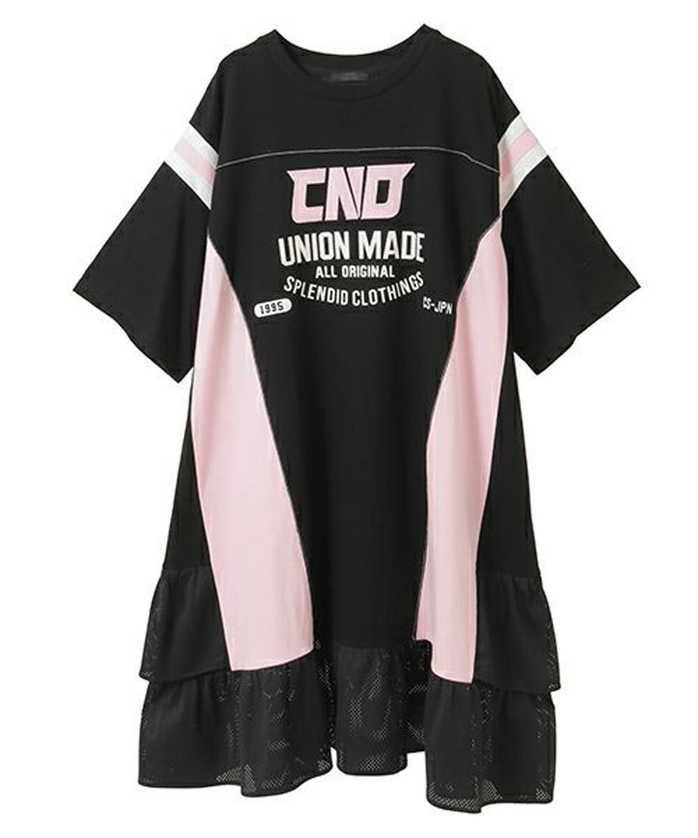 【キャンディストリッパー/Candy Stripper】のCND SWITCHED ONE-PIECE インテリア・キッズ・メンズ・レディースファッション・服の通販 founy(ファニー) 　ファッション　Fashion　レディースファッション　Fashion for Women　おすすめ　Recommended / Our Picks　デニム　Denim, Jeans Material　フリル　Frill, Ruffle　メッシュ　Mesh, Net Fabric　リメイク　Remake, Reconstructed　BLACK|ID: prp329100004780406 ipo3291000000034680126