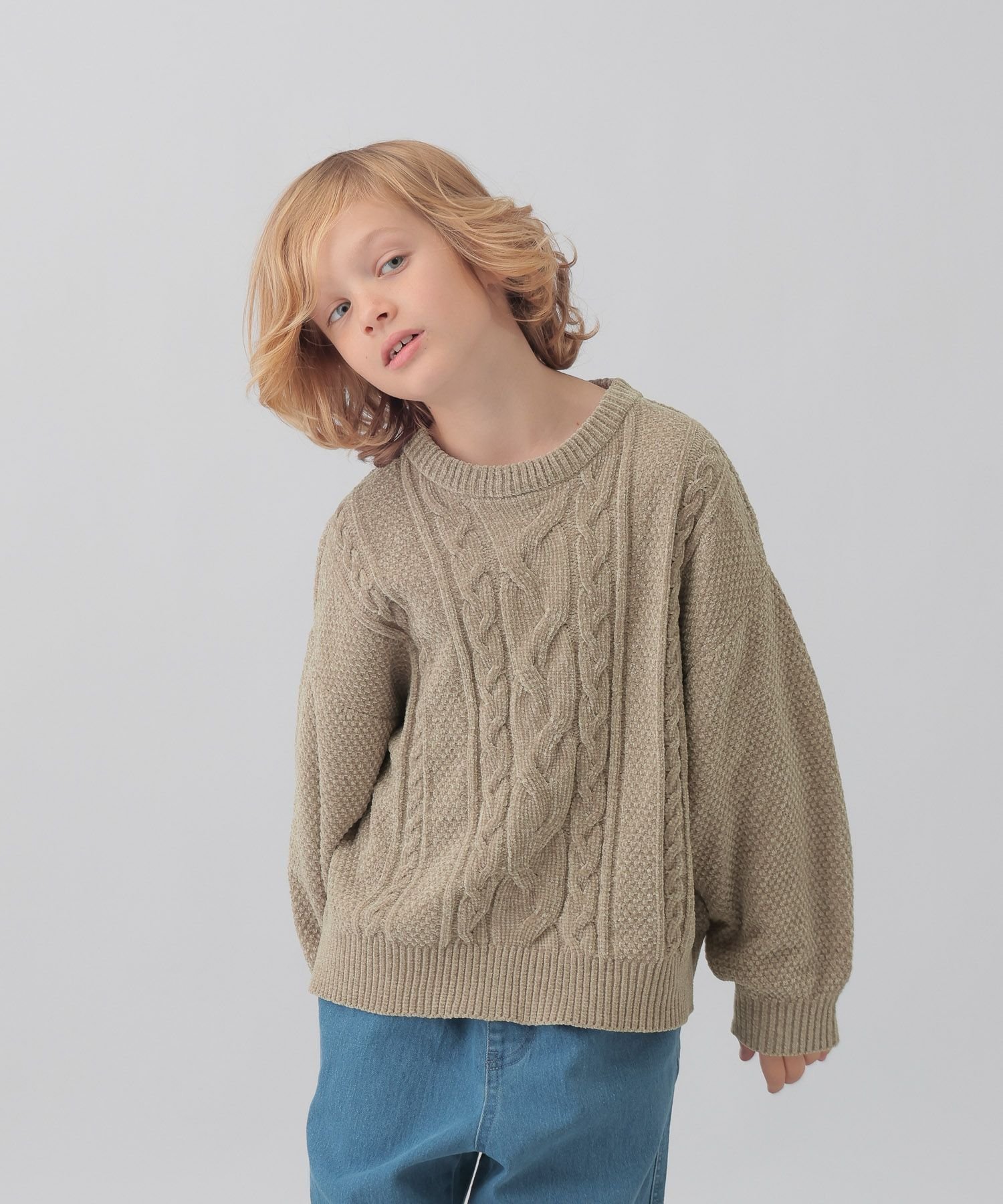 【グローバルワーク/GLOBAL WORK / KIDS】の洗えるモールケーブルプルオーバー/キッズ/603740 インテリア・キッズ・メンズ・レディースファッション・服の通販 founy(ファニー) 　ファッション　Fashion　キッズファッション　Fashion for Kids　トップス・カットソー　Cut & Sew Tops　おすすめ　Recommended / Our Picks　カーゴパンツ　Cargo Pants, Utility Pants　ショート　Short, Short Length　デニム　Denim, Jeans Material　トレンド　Trend, Trending Now　ボトム　Bottoms, Lower Wear　洗える　Machine Washable　グレージュ51|ID: prp329100004780541 ipo3291000000034730896