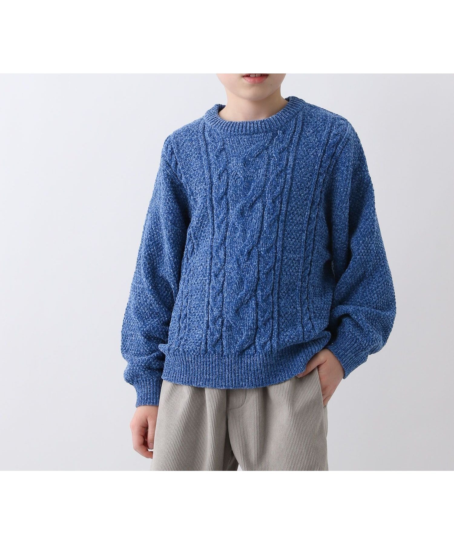 【グローバルワーク/GLOBAL WORK / KIDS】の洗えるモールケーブルプルオーバー/キッズ/603740 インテリア・キッズ・メンズ・レディースファッション・服の通販 founy(ファニー) 　ファッション　Fashion　キッズファッション　Fashion for Kids　トップス・カットソー　Cut & Sew Tops　おすすめ　Recommended / Our Picks　カーゴパンツ　Cargo Pants, Utility Pants　ショート　Short, Short Length　デニム　Denim, Jeans Material　トレンド　Trend, Trending Now　ボトム　Bottoms, Lower Wear　洗える　Machine Washable　新色/ブルー86|ID: prp329100004780541 ipo3291000000034911723