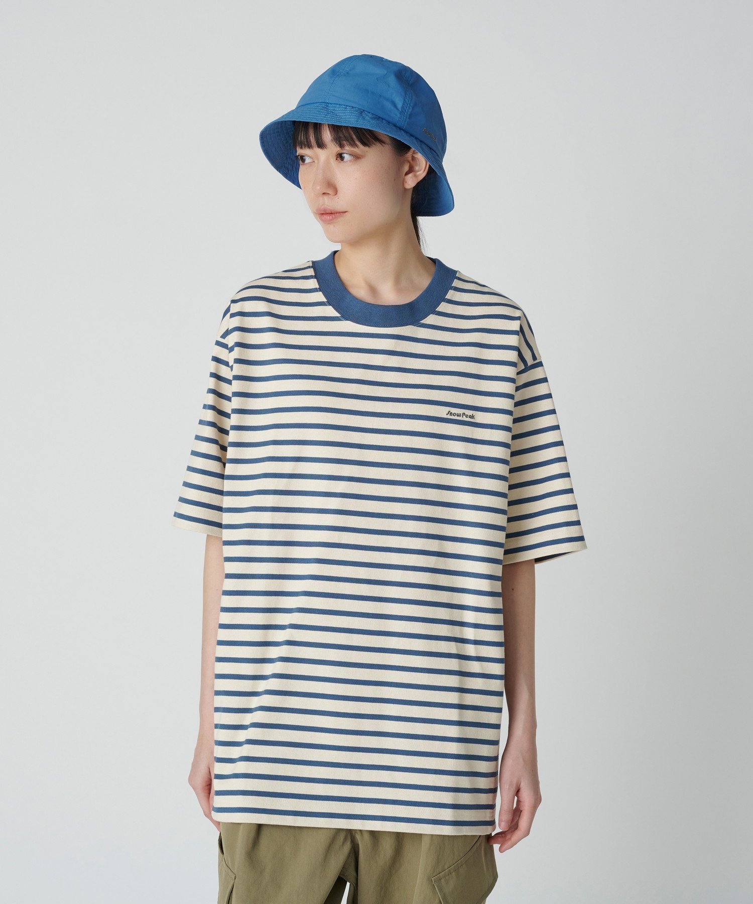 【スノーピーク/SNOW PEAK】のHeavy Cotton Border T-Shirt インテリア・キッズ・メンズ・レディースファッション・服の通販 founy(ファニー) 　ファッション　Fashion　レディースファッション　Fashion for Women　トップス・カットソー　Cut & Sew Tops　シャツ・ブラウス・オフィスカジュアル　Elegant Blouses & Button-Ups　ロングTシャツ・Tシャツ　Longline T-Shirts & Tees　春　Spring　シンプル　Simple, Minimal　スマート　Smart, Elegant　パターン　Pattern, Design Print　フィット　Fit, Slim Fit　ベーシック　Basic, Essential　ボーダー　Border, Stripe　ポケット　Pocket, Pocket Detail　半袖　Short Sleeve, Half Sleeve　無地　Plain, Solid Color　S/S・春夏　SS, Spring/Summer, Warm Season　夏　Summer　2025年　2025　2025春夏・S/S　Spring/Summer 2025 SS25　BLUE BD|ID: prp329100004780550 ipo3291000000034934386