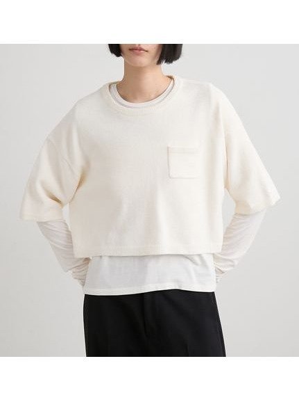 【ミースロエ/MIESROHE】のモールニット×カットソーSETトップス 人気、トレンドファッション・服の通販 founy(ファニー) 　ファッション　Fashion　レディースファッション　Fashion for Women　トップス・カットソー　Cut & Sew Tops　ニット　Knit Tops & Sweaters　カットソー・ベーシックTシャツ　Cut-and-Sewn Tops / Stretch Tees & Basics　カットソー　Cut and Sewn Top　スマート　Smart, Elegant　トレンド　Trend, Trending Now　ポケット　Pocket, Pocket Detail　半袖　Short Sleeve, Half Sleeve　A/W・秋冬　Autumn/Winter　 other-1|ID: prp329100004780968 ipo3291000000035140640