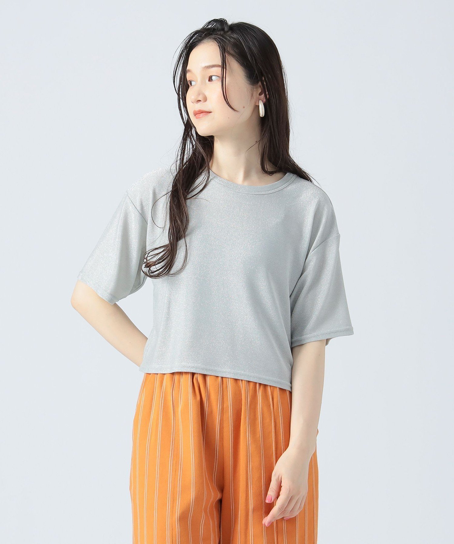 【ビームス ウイメン/BEAMS】のラメ クロップド Tシャツ 人気、トレンドファッション・服の通販 founy(ファニー) 　ファッション　Fashion　レディースファッション　Fashion for Women　トップス・カットソー　Cut & Sew Tops　シャツ・ブラウス・オフィスカジュアル　Elegant Blouses & Button-Ups　ロングTシャツ・Tシャツ　Longline T-Shirts & Tees　キャミ　Camisole, Cami Top　クロップド　Cropped, Short Length　コンパクト　Compact, Small Size　シンプル　Simple, Minimal　スラックス　Slacks, Dress Pants　ティアード　Tiered, Tiered Style　トレンド　Trend, Trending Now　バランス　Balance, Style Balance　バルーン　Balloon, Balloon Silhouette　ビスチェ　Bustier, Corset Top　ベーシック　Basic, Essential　ボトム　Bottoms, Lower Wear　半袖　Short Sleeve, Half Sleeve　リラックス　Relax, Relaxed Fit　おすすめ　Recommended / Our Picks　 other-1|ID: prp329100004781114 ipo3291000000035129596
