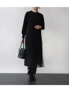 【ラシュッド/LASUD】のニットレイヤードチュールワンピース 人気、トレンドファッション・服の通販 founy(ファニー) ファッション Fashion レディースファッション Fashion for Women ワンピース Dresses キャミソール Camisole, Spaghetti Strap Top ストレッチ Stretch, Stretchy Fabric スリット Slit, Slit Detail チュール Tulip, Tulip Motif ドレープ Drape, Draping Fabric なめらか Smooth, Silky Texture フィット Fit, Slim Fit ペチコート Petticoat, Underskirt ロング Long, Long-Length エレガント 上品 Elegant |ID:prp329100004781230