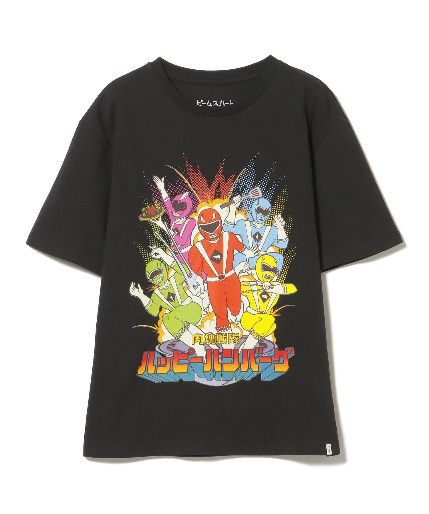 【ビームス ウイメン/BEAMS】の【EXCLUSIVE】ハッピーハンバーグ スーパーヒーロー Tシャツ インテリア・キッズ・メンズ・レディースファッション・服の通販 founy(ファニー) 　ファッション　Fashion　レディースファッション　Fashion for Women　トップス・カットソー　Cut & Sew Tops　シャツ・ブラウス・オフィスカジュアル　Elegant Blouses & Button-Ups　ロングTシャツ・Tシャツ　Longline T-Shirts & Tees　イラスト　Illustration　BLACK|ID: prp329100004781231 ipo3291000000034850186
