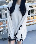 【イング/INGNI】のINGNI/7Gレースアップ畦チュニックニット 人気、トレンドファッション・服の通販 founy(ファニー) ファッション Fashion レディースファッション Fashion for Women トップス・カットソー Cut & Sew Tops ニット Knit Tops & Sweaters インナー Innerwear 畦 Ribbed Knit ショート Short, Short Length シンプル Simple, Minimal スマホ Smartphone, Mobile Device チュニック Tunic, Long Top デニム Denim, Jeans Material 人気 Popular, Best Seller レース Lace, Lace Fabric おすすめ Recommended / Our Picks thumbnail オフホワイト/クロ|ID: prp329100004781282 ipo3291000000034689114