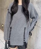 【イング/INGNI】のINGNI/7Gレースアップ畦チュニックニット 人気、トレンドファッション・服の通販 founy(ファニー) ファッション Fashion レディースファッション Fashion for Women トップス・カットソー Cut & Sew Tops ニット Knit Tops & Sweaters インナー Innerwear 畦 Ribbed Knit ショート Short, Short Length シンプル Simple, Minimal スマホ Smartphone, Mobile Device チュニック Tunic, Long Top デニム Denim, Jeans Material 人気 Popular, Best Seller レース Lace, Lace Fabric おすすめ Recommended / Our Picks thumbnail チャコールグレー/クロ|ID: prp329100004781282 ipo3291000000034689118