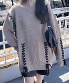 【イング/INGNI】のINGNI/7Gレースアップ畦チュニックニット 人気、トレンドファッション・服の通販 founy(ファニー) ファッション Fashion レディースファッション Fashion for Women トップス・カットソー Cut & Sew Tops ニット Knit Tops & Sweaters インナー Innerwear 畦 Ribbed Knit ショート Short, Short Length シンプル Simple, Minimal スマホ Smartphone, Mobile Device チュニック Tunic, Long Top デニム Denim, Jeans Material 人気 Popular, Best Seller レース Lace, Lace Fabric おすすめ Recommended / Our Picks thumbnail ベージュ/ブラウン|ID: prp329100004781282 ipo3291000000034689119