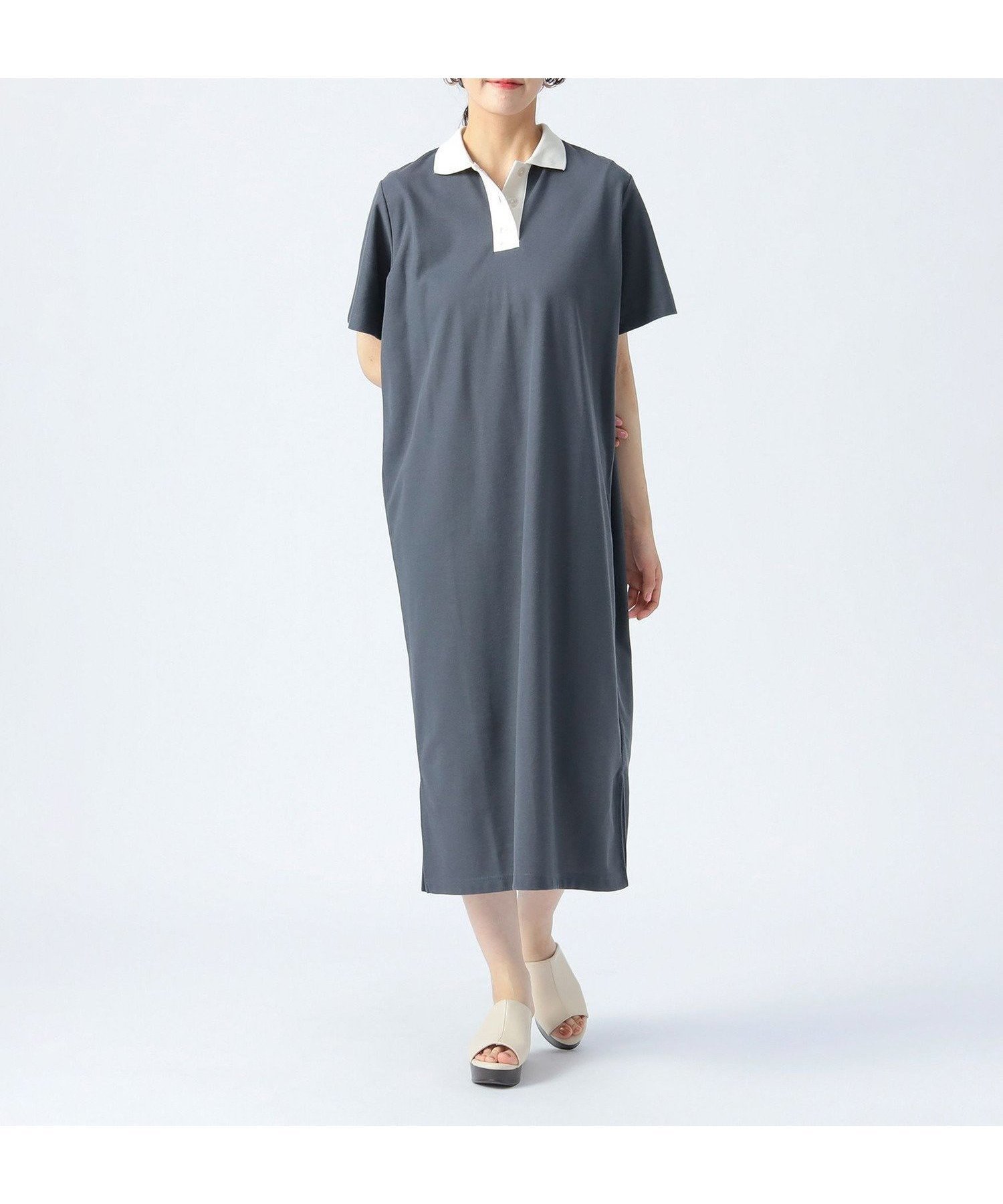 【ビームス ウイメン/BEAMS】の配色 ポロ ワンピース インテリア・キッズ・メンズ・レディースファッション・服の通販 founy(ファニー) ファッション Fashion レディースファッション Fashion for Women ワンピース Dresses サンダル Sandals, Summer Shoes シューズ Shoes, Footwear リラックス Relax, Relaxed Fit 半袖 Short Sleeve, Half Sleeve CHARCOAL|ID: prp329100004781298 ipo3291000000034689240