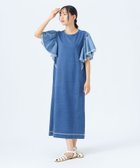【ビームス ウイメン/BEAMS】の異素材 フレア デニム ワンピース BLUE|ID: prp329100004781304 ipo3291000000034689273