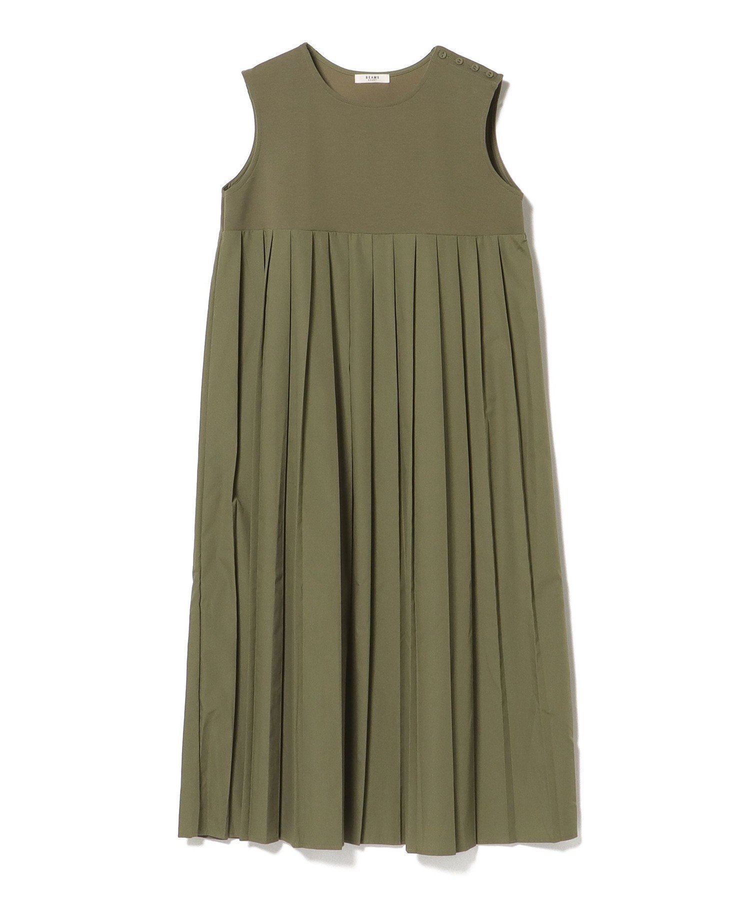 【ビームス ウイメン/BEAMS】のカット*プリーツ コンビワンピース インテリア・キッズ・メンズ・レディースファッション・服の通販 founy(ファニー) ファッション Fashion レディースファッション Fashion for Women ワンピース Dresses インナー Innerwear エレガント 上品 Elegant カットソー Cut and Sewn Top コンビ Combo, Combination Style プリーツ Pleats, Pleated ロング Long, Long-Length 切替 Switching, Contrast Panel 夏 Summer OLIVE|ID: prp329100004781311 ipo3291000000034689333