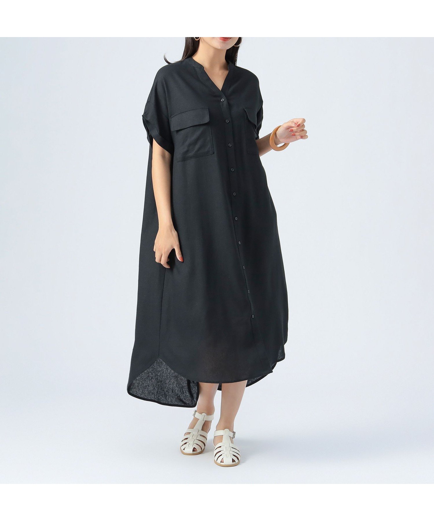 【ビームス ウイメン/BEAMS】の麻混 ダブルポケット オープンワンピース インテリア・キッズ・メンズ・レディースファッション・服の通販 founy(ファニー) ファッション Fashion レディースファッション Fashion for Women ワンピース Dresses おすすめ Recommended / Our Picks スキッパー Skipper, Open Collar ダブル Double, Double-Breasted フロント Front, Front Design ポケット Pocket, Pocket Detail 夏 Summer 羽織 Haori, Light Jacket BLACK|ID: prp329100004781321 ipo3291000000034689385