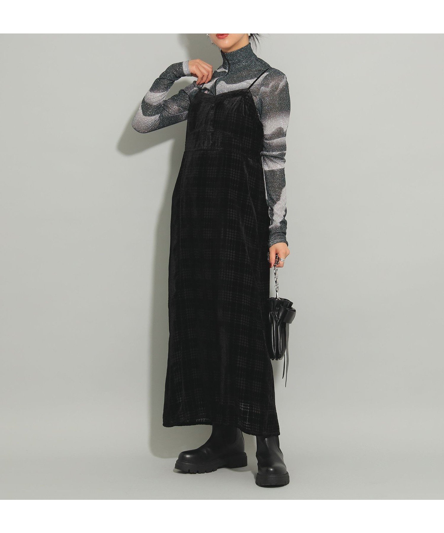 【ビームス ウイメン/BEAMS】のオパール チェック キャミ ワンピース 人気、トレンドファッション・服の通販 founy(ファニー) 　ファッション　Fashion　レディースファッション　Fashion for Women　ワンピース　Dresses　キャミソールワンピース　Camisole Dresses　おすすめ　Recommended / Our Picks　キャミ　Camisole, Cami Top　キャミソール　Camisole, Spaghetti Strap Top　ストレート　Straight, Straight Cut　スリット　Slit, Slit Detail　チェック　Check, Plaid, Tartan　ビスチェ　Bustier, Corset Top　ベロア　Velour, Soft Velvet　ラップ　Wrap, Wrap Design　 other-1|ID: prp329100004781332 ipo3291000000035170383