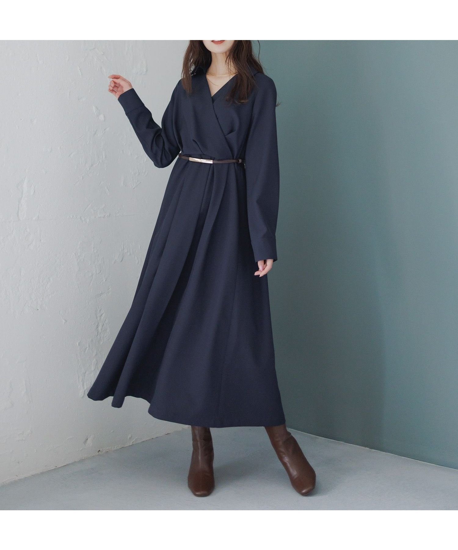 【アンデミュウ/Andemiu】のカシュクールワンピース インテリア・キッズ・メンズ・レディースファッション・服の通販 founy(ファニー) ファッション Fashion レディースファッション Fashion for Women ワンピース Dresses おすすめ Recommended / Our Picks エレガント 上品 Elegant カシュクール Wrap Design 夏 Summer ネイビー|ID: prp329100004781381 ipo3291000000034871614