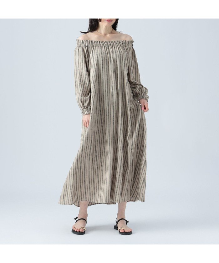 【ビームス ウイメン/BEAMS】のリネンミックス オフショルダーワンピース インテリア・キッズ・メンズ・レディースファッション・服の通販 founy(ファニー) https://founy.com/ ファッション Fashion レディースファッション Fashion for Women ワンピース Dresses オフショルダーワンピース・ドレス Off-Shoulder Dresses / Bardot Style Dresses おすすめ Recommended / Our Picks デニム Denim, Jeans Material フェミニン Feminine, Girly ミックス Mix, Mixed Style リネン Linen, Linen Fabric ロング Long, Long-Length 夏 Summer |ID: prp329100004781392 ipo3291000000035152964