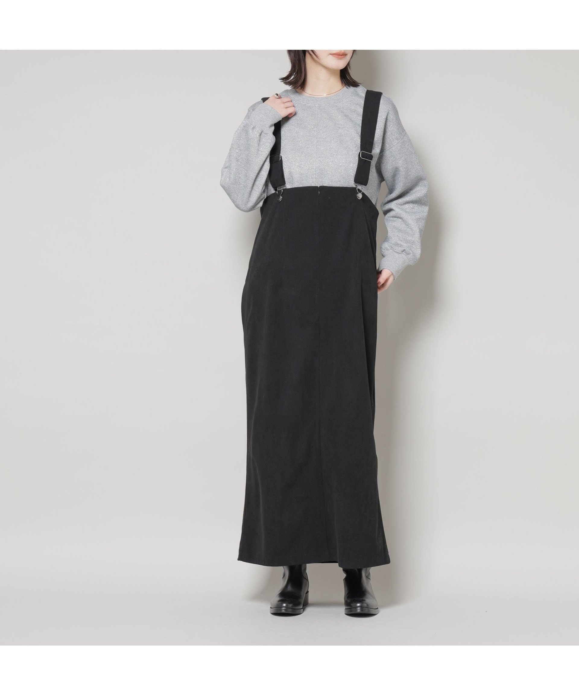 【ナノ ユニバース/nano universe】のストレッチ起毛ジャンパースカート(セットアップ可) インテリア・キッズ・メンズ・レディースファッション・服の通販 founy(ファニー) 　ファッション　Fashion　レディースファッション　Fashion for Women　セットアップ　Matching Sets　スカート・ミニ/ミディ/マキシ　Skirts / Mini, Midi & Maxi Skirts　ウォッシャブル　Machine Washable　ストレッチ　Stretch, Stretchy Fabric　スリット　Slit, Slit Detail　セットアップ　Set-Up, Coordinated Outfit　バランス　Balance, Style Balance　ベーシック　Basic, Essential　ポケット　Pocket, Pocket Detail　マキシ　Maxi, Full Length　ロング　Long, Long-Length　A/W・秋冬　Autumn/Winter　おすすめ　Recommended / Our Picks　エレガント 上品　Elegant　2025年　2025　2025-2026秋冬・A/W　Autumn/Winter 2025–26 AW25–26　ブラック|ID: prp329100004781405 ipo3291000000034689988