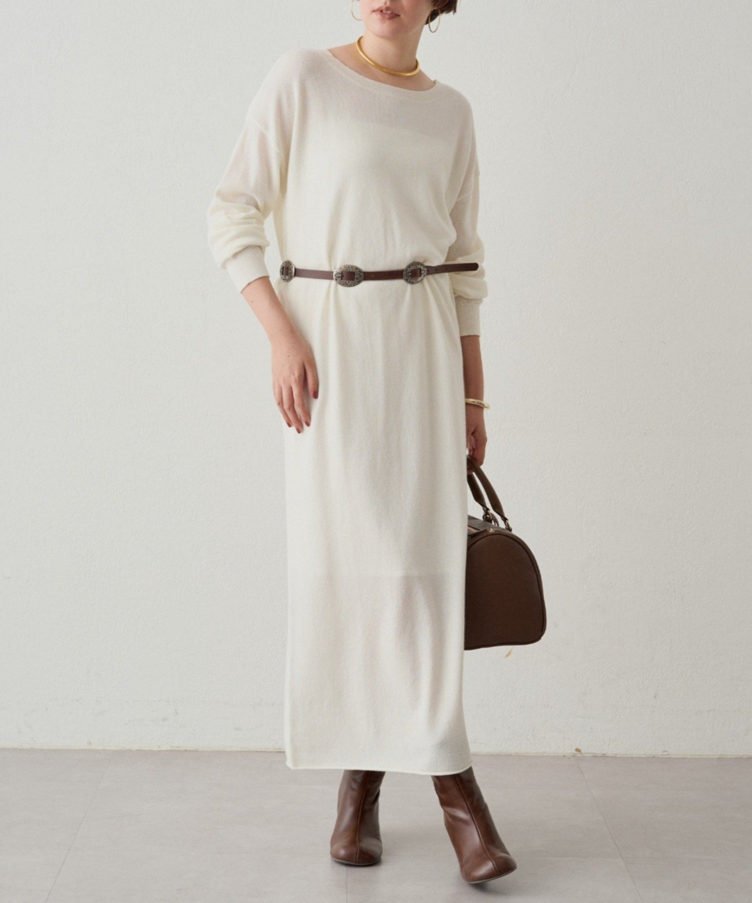 【パルグループ/PAL GROUP】の【Loungedress】ウールカシミヤニットワンピース インテリア・キッズ・メンズ・レディースファッション・服の通販 founy(ファニー) 　ファッション　Fashion　レディースファッション　Fashion for Women　ワンピース　Dresses　フォーマル・パーティードレス・結婚式用ドレス　Elegant & Casual Dresses　ニットワンピース　Knit Dresses　シンプル　Simple, Minimal　リラックス　Relax, Relaxed Fit　再入荷　Restock / Back in Stock　おすすめ　Recommended / Our Picks　エレガント 上品　Elegant　オフホワイト|ID: prp329100004781414 ipo3291000000034690058