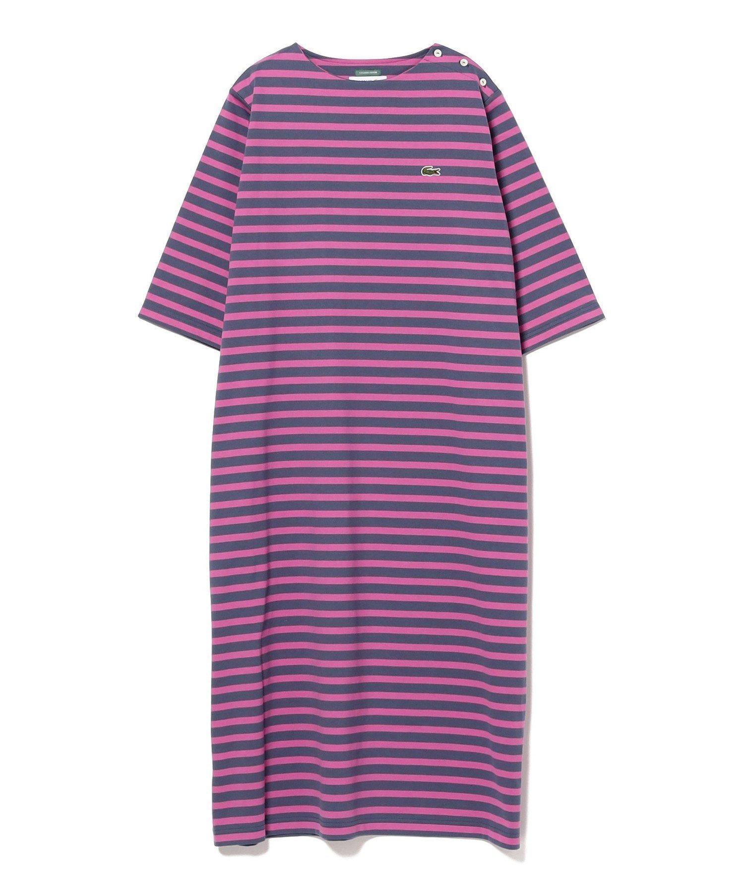 【ビームス ウイメン/BEAMS】の【別注】LACOSTE / ボーダー ハーフスリーブ ドレス 人気、トレンドファッション・服の通販 founy(ファニー) 　ファッション　Fashion　レディースファッション　Fashion for Women　ワンピース　Dresses　フォーマル・パーティードレス・結婚式用ドレス　Elegant & Casual Dresses　アクセサリー　Fashion Accessories　インナー　Innerwear　春　Spring　キャミソール　Camisole, Spaghetti Strap Top　サンダル　Sandals, Summer Shoes　スニーカー　Sneakers, Trainers　スポーツ　Sports, Activewear　スリーブ　Sleeve, Long Sleeve / Short Sleeve　タンク　Tank Top, Sleeveless Top　デコルテ　Décolleté, Neckline　ドレス　Dress, One-Piece　定番　Standard, Basic Item　人気　Popular, Best Seller　ハーフ　Half, Half-Length　フランス　France, French　ボーダー　Border, Stripe　ポロシャツ　Polo Shirt, Collared Tee　別注　Limited Edition, Custom Order　リラックス　Relax, Relaxed Fit　S/S・春夏　SS, Spring/Summer, Warm Season　おすすめ　Recommended / Our Picks　お家時間・ステイホーム　Stay Home / At Home　夏　Summer　エレガント 上品　Elegant　 other-1|ID: prp329100004781417 ipo3291000000034800273