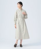 【ビームス ウイメン/BEAMS】のベルト付き スキッパー ストライプ シャツワンピース BEIGE|ID: prp329100004781433 ipo3291000000034690179