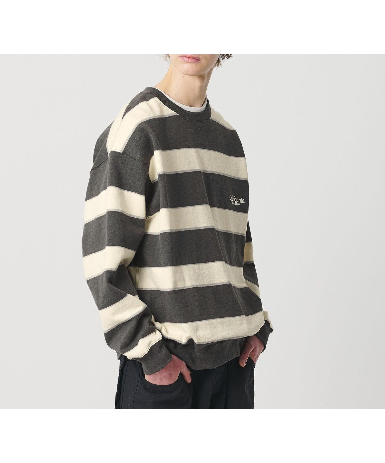 【ビューティ&ユース ユナイテッドアローズ/BEAUTY&YOUTH / UNITED ARROWS】のCGS. ボーダー スウェット クルーネック インテリア・キッズ・メンズ・レディースファッション・服の通販 founy(ファニー) ファッション Fashion レディースファッション Fashion for Women トップス・カットソー Cut & Sew Tops レディースパーカー・カジュアルフーディー Casual Hoodies & Sweatshirts スウェット・クルーネックトップス Sweatshirts & Crewnecks / Relaxed Fit Sweat Tops インナー Innerwear ウォッシュ Washed Finish スウェット / スエット Sweatshirt, Sweatwear バルーン Balloon, Balloon Silhouette ボーダー Border, Stripe リラックス Relax, Relaxed Fit ワンポイント One Point, Statement Accent DK.GRAY|ID: prp329100004781493 ipo3291000000034949106