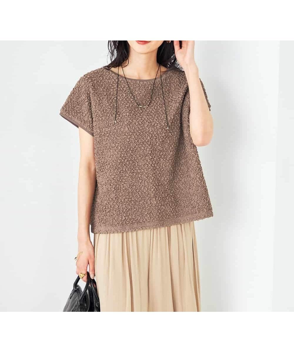 【アー ヴェー ヴェー/a.v.v】のぽこぽこクロップドトップス インテリア・キッズ・メンズ・レディースファッション・服の通販 founy(ファニー) 　ファッション　Fashion　レディースファッション　Fashion for Women　トップス・カットソー　Cut & Sew Tops　クロップド　Cropped, Short Length　ワイド　Wide, Wide Fit　再入荷　Restock / Back in Stock　モカ|ID: prp329100004781502 ipo3291000000034691038