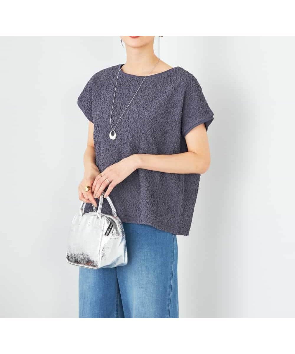 【アー ヴェー ヴェー/a.v.v】のぽこぽこクロップドトップス インテリア・キッズ・メンズ・レディースファッション・服の通販 founy(ファニー) 　ファッション　Fashion　レディースファッション　Fashion for Women　トップス・カットソー　Cut & Sew Tops　クロップド　Cropped, Short Length　ワイド　Wide, Wide Fit　再入荷　Restock / Back in Stock　チャコールグレー|ID: prp329100004781502 ipo3291000000034691040