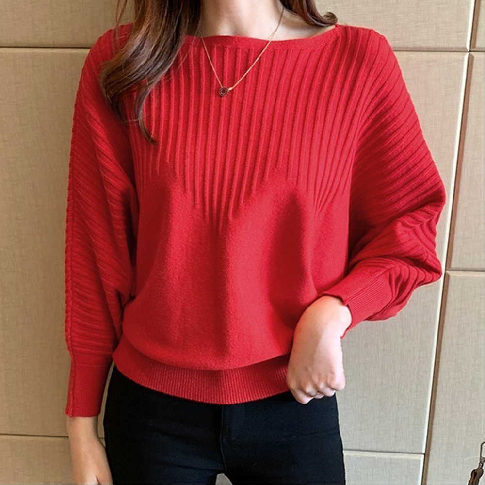 【ミニミニストア/miniministore】のニットトップス きれいめ 春 フィット インテリア・キッズ・メンズ・レディースファッション・服の通販 founy(ファニー) 　ファッション　Fashion　レディースファッション　Fashion for Women　トップス・カットソー　Cut & Sew Tops　ニット　Knit Tops & Sweaters　アクリル　Acrylic Material　イエロー　Yellow　シンプル　Simple, Minimal　セーター　Sweater, Knitwear　ニットソー　Knit-Sewn, Cut & Sew Knit　フィット　Fit, Slim Fit　ベーシック　Basic, Essential　冬　Winter / This Winter　春　Spring　無地　Plain, Solid Color　長袖　Long Sleeve, Full Sleeve　レッド|ID: prp329100004781608 ipo3291000000034927461