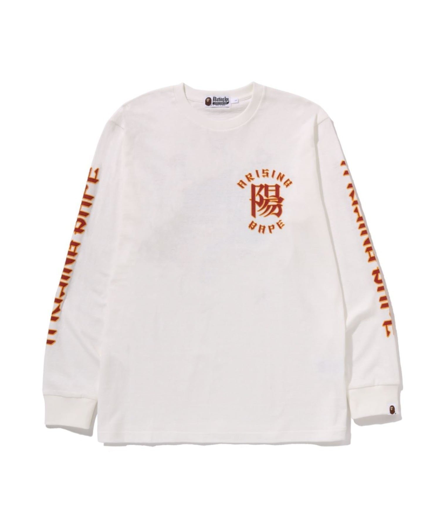 【ア ベイシング エイプ/A BATHING APE】のA RISING BAPE L/S TEE インテリア・キッズ・メンズ・レディースファッション・服の通販 founy(ファニー) 　ファッション　Fashion　レディースファッション　Fashion for Women　コレクション　Collection, Seasonal Line　スリーブ　Sleeve, Long Sleeve / Short Sleeve　プリント　Print, Printed Pattern　モチーフ　Motif, Design Theme　ロング　Long, Long-Length　A/W・秋冬　Autumn/Winter　WHITE|ID: prp329100004782019 ipo3291000000035082389