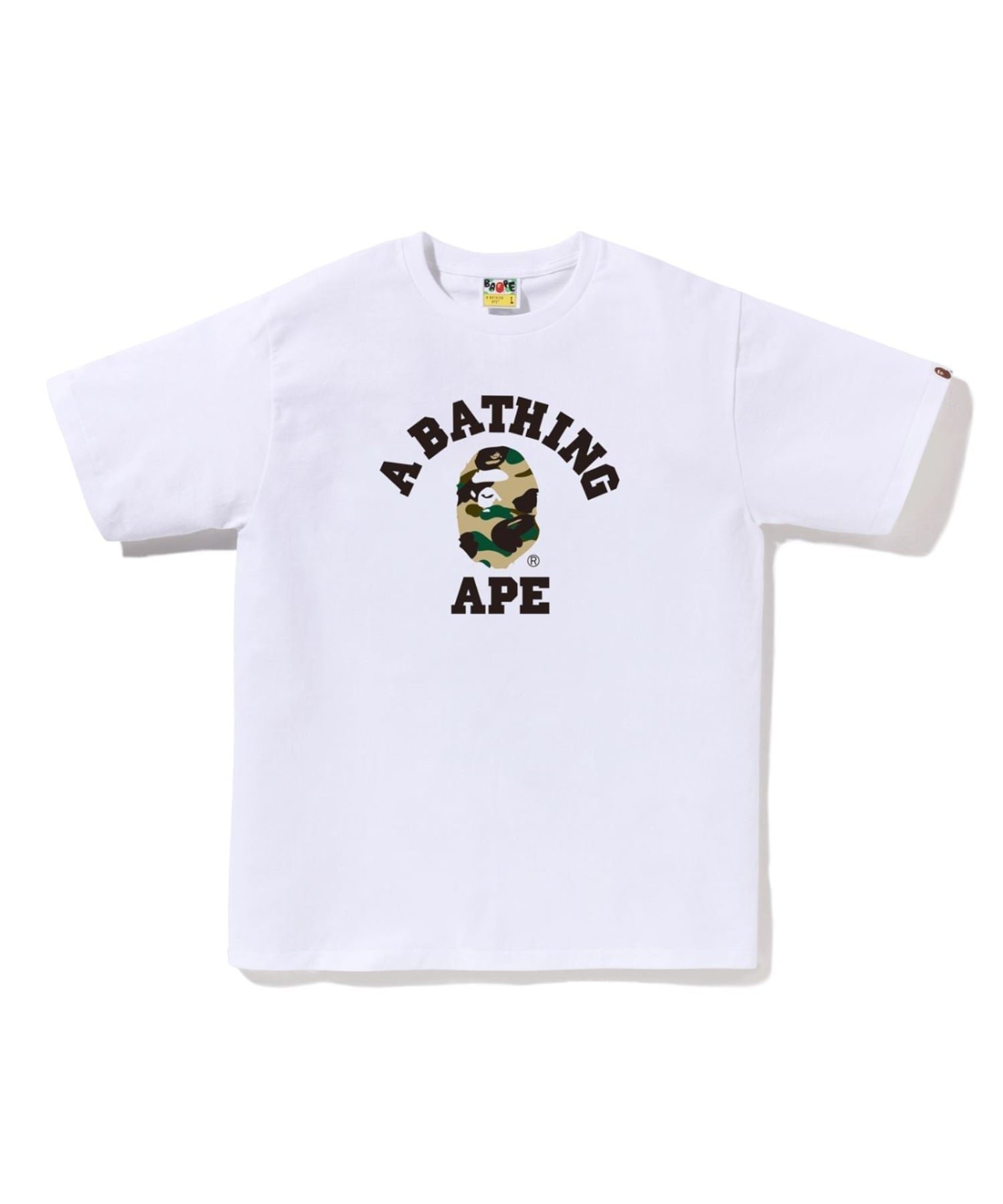 【ア ベイシング エイプ/A BATHING APE】の1ST CAMO COLLEGE TEE インテリア・キッズ・メンズ・レディースファッション・服の通販 founy(ファニー) ファッション Fashion レディースファッション Fashion for Women インナー Innerwear ショート Short, Short Length スリーブ Sleeve, Long Sleeve / Short Sleeve フロント Front, Front Design プリント Print, Printed Pattern ラバー Rubber, Rubber Sole WHxYE|ID: prp329100004782020 ipo3291000000034919958