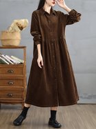【ドゥーベル/Doux Belle】のコーデュロイシャツワンピース レディース ワンピース ブラウン|ID: prp329100004782102 ipo3291000000034937331