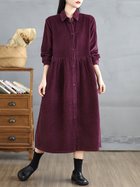【ドゥーベル/Doux Belle】のコーデュロイシャツワンピース レディース ワンピース プラム|ID: prp329100004782102 ipo3291000000034937332