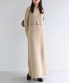 【アンドミー/andme】のビスチェ付き 長袖 ニット ワンピース ベージュ|ID: prp329100004782108 ipo3291000000034698840