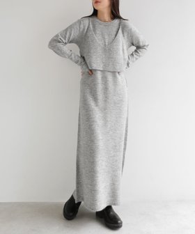 【アンドミー/andme】のビスチェ付き 長袖 ニット ワンピース 人気、トレンドファッション・服の通販 founy(ファニー) ファッション Fashion レディースファッション Fashion for Women ワンピース Dresses ニットワンピース Knit Dresses アクリル Acrylic Material キャミソール Camisole, Spaghetti Strap Top 長袖 Long Sleeve, Full Sleeve ビスチェ Bustier, Corset Top エレガント 上品 Elegant |ID:prp329100004782108