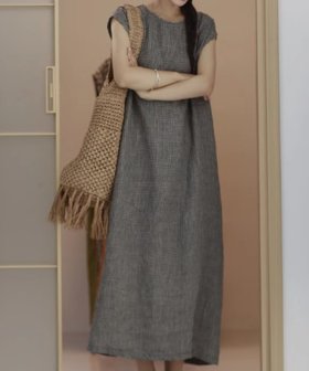 【スピーガ/SPIGA】のギンガムフレンチシンプルロングワンピース 人気、トレンドファッション・服の通販 founy(ファニー) ファッション Fashion レディースファッション Fashion for Women ワンピース Dresses |ID:prp329100004782143