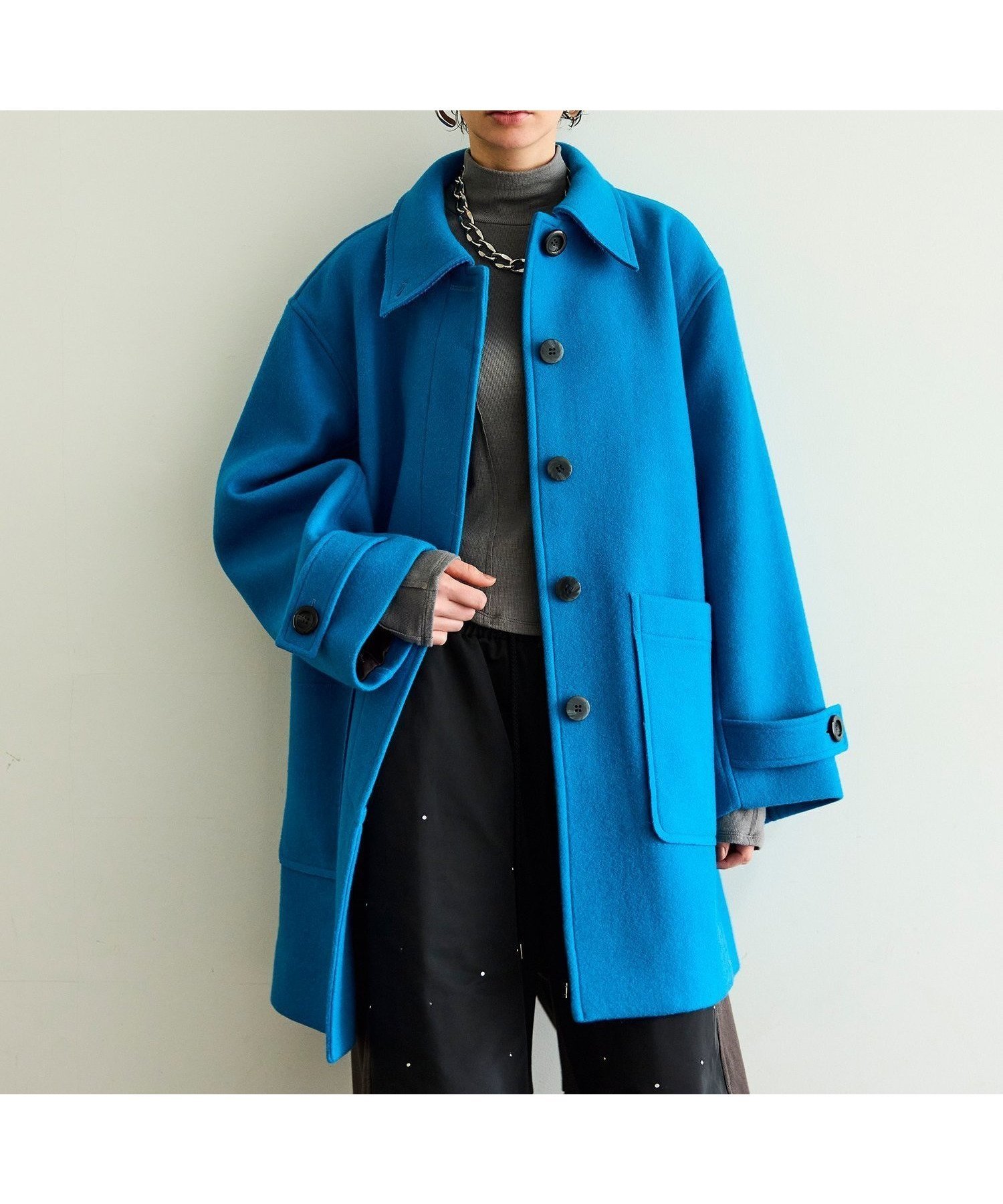 【メゾンスペシャル/MAISON SPECIAL】のメルトンコート インテリア・キッズ・メンズ・レディースファッション・服の通販 founy(ファニー) 　ファッション　Fashion　レディースファッション　Fashion for Women　アウター　Coat / Outerwear Collection　コート・ロングコート・ピーコート　Long Coats, Peacoats & More　シルバー　Silver, Metallic Silver　スタンド　Stand Collar, Upright Stand　ポケット　Pocket, Pocket Detail　メルトン　Melton, Heavy Wool　エレガント 上品　Elegant　冬　Winter / This Winter　BLU|ID: prp329100004782170 ipo3291000000034915045