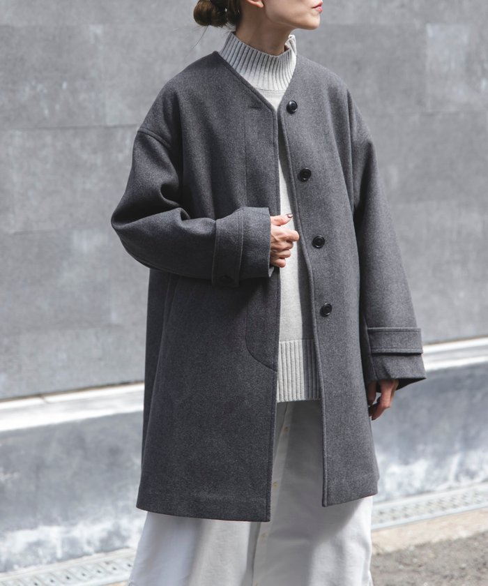 【アーバンリサーチ ドアーズ/URBAN RESEARCH DOORS】のFORK SPOON ウールノーカラーコート インテリア・キッズ・メンズ・レディースファッション・服の通販 founy(ファニー) https://founy.com/ ファッション Fashion レディースファッション Fashion for Women アウター Coat / Outerwear Collection コート・ロングコート・ピーコート Long Coats, Peacoats & More 2025年 2025 2025-2026秋冬・A/W Autumn/Winter 2025–26 AW25–26 冬 Winter / This Winter シンプル Simple, Minimal フロント Front, Front Design ベーシック Basic, Essential エレガント 上品 Elegant A/W・秋冬 Autumn/Winter |ID: prp329100004782190 ipo3291000000034700771