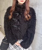 【イング/INGNI】のリボン付スタンドボアブルゾン クロ|ID: prp329100004782211 ipo3291000000034701400