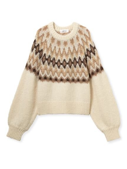 【ミラオーウェン/Mila Owen】のアルパカシャギーノルディックラメニット 人気、トレンドファッション・服の通販 founy(ファニー) 　ファッション　Fashion　レディースファッション　Fashion for Women　トップス・カットソー　Cut & Sew Tops　ニット　Knit Tops & Sweaters　ショート　Short, Short Length　スパンコール　Sequins, Sequin Embellishment　スマート　Smart, Elegant　トレンド　Trend, Trending Now　バランス　Balance, Style Balance　ボトム　Bottoms, Lower Wear　冬　Winter / This Winter　エレガント 上品　Elegant　ホリデーシーズン　Holiday Season　 other-1|ID: prp329100004782262 ipo3291000000035164044