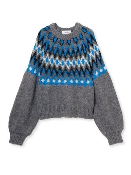 【ミラオーウェン/Mila Owen】のアルパカシャギーノルディックラメニット インテリア・キッズ・メンズ・レディースファッション・服の通販 founy(ファニー) 　ファッション　Fashion　レディースファッション　Fashion for Women　トップス・カットソー　Cut & Sew Tops　ニット　Knit Tops & Sweaters　ショート　Short, Short Length　スパンコール　Sequins, Sequin Embellishment　スマート　Smart, Elegant　トレンド　Trend, Trending Now　バランス　Balance, Style Balance　ボトム　Bottoms, Lower Wear　冬　Winter / This Winter　エレガント 上品　Elegant　ホリデーシーズン　Holiday Season　GRY[006]|ID: prp329100004782262 ipo3291000000035164046