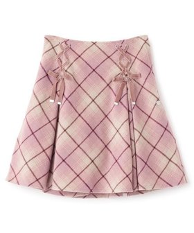 【ナルミヤ オンライン/NARUMIYA ONELINE / KIDS】のレースアップリボンシャギーチェックフレアスカパン 人気、トレンドファッション・服の通販 founy(ファニー) ファッション Fashion キッズファッション Fashion for Kids おすすめ Recommended / Our Picks ガーリー Girly, Feminine Style チェック Check, Plaid, Tartan ポケット Pocket, Pocket Detail A/W・秋冬 Autumn/Winter |ID:prp329100004782286