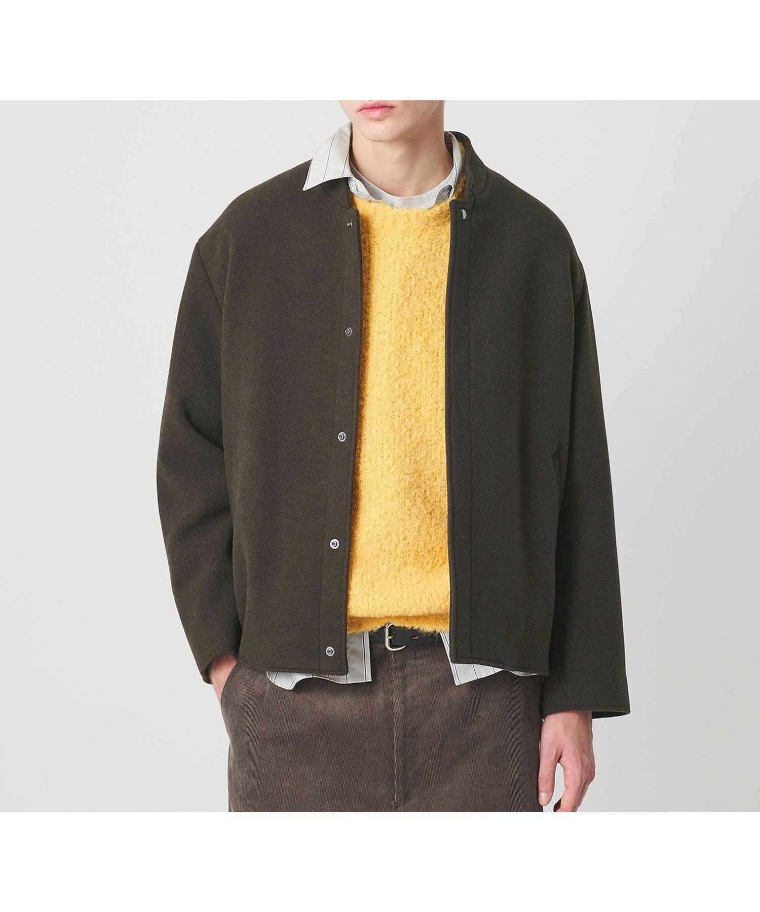 【ビューティ&ユース ユナイテッドアローズ/BEAUTY&YOUTH / UNITED ARROWS / MEN】のモッサ メルトン ショート ブルゾン インテリア・キッズ・メンズ・レディースファッション・服の通販 founy(ファニー) 　ファッション　Fashion　メンズファッション　Fashion for Men　ショート　Short, Short Length　スラックス　Slacks, Dress Pants　ドット　Polka Dot, Dot Pattern　バランス　Balance, Style Balance　フロント　Front, Front Design　ブルゾン　Blouson, Bomber Jacket　メルトン　Melton, Heavy Wool　リラックス　Relax, Relaxed Fit　ワイド　Wide, Wide Fit　冬　Winter / This Winter　エレガント 上品　Elegant　OLIVE|ID: prp329100004782386 ipo3291000000034703878