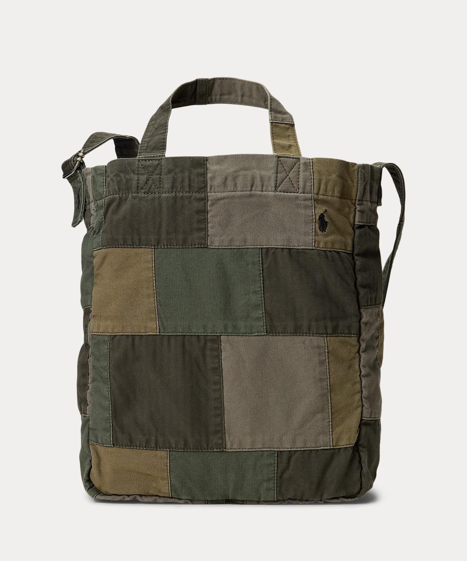 【ラルフローレン/RALPH LAUREN / MEN】のパッチワーク キャンバス ショッパー トート インテリア・キッズ・メンズ・レディースファッション・服の通販 founy(ファニー) 　ファッション　Fashion　メンズファッション　Fashion for Men　インド　Indian Textile　キャンバス　Canvas, Canvas Fabric　タフタ　Taffeta, Structured Fabric　パッチワーク　Patchwork, Mixed Fabric　フロント　Front, Front Design　300グリーン|ID: prp329100004782519 ipo3291000000034705152
