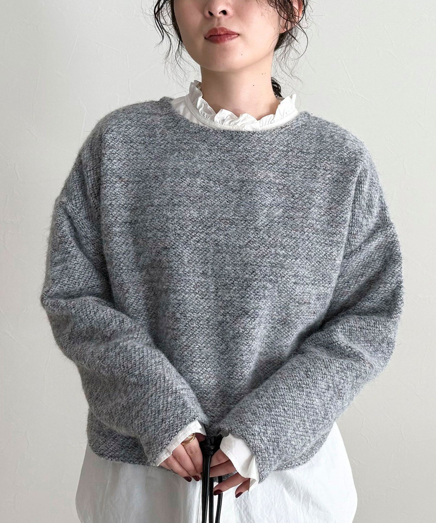 【フレディ&グロスター/FREDY&GLOSTER】のツィードニットソーコクーンプルオーバー 人気、トレンドファッション・服の通販 founy(ファニー) 　ファッション　Fashion　レディースファッション　Fashion for Women　トップス・カットソー　Cut & Sew Tops　ニット　Knit Tops & Sweaters　カジュアルプルオーバー・ニットトップス　Pullovers & Knit Tops / Casual Pullovers　2025年　2025　2025-2026秋冬・A/W　Autumn/Winter 2025–26 AW25–26　おすすめ　Recommended / Our Picks　ツイード　Twill, Twill Weave　プレート　Plate, Dish　ミックス　Mix, Mixed Style　ラウンド　Round, Round Neck　 other-1|ID: prp329100004782846 ipo3291000000034983518